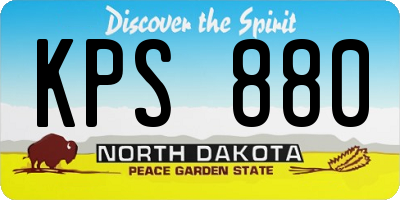 ND license plate KPS880