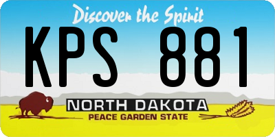 ND license plate KPS881