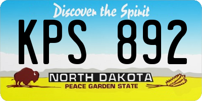 ND license plate KPS892