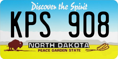 ND license plate KPS908