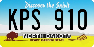 ND license plate KPS910