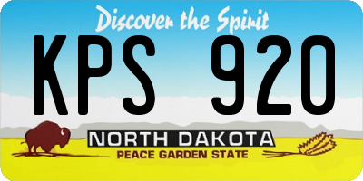 ND license plate KPS920