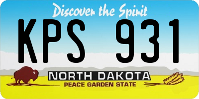 ND license plate KPS931