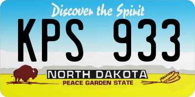 ND license plate KPS933