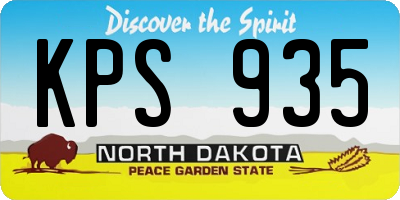 ND license plate KPS935