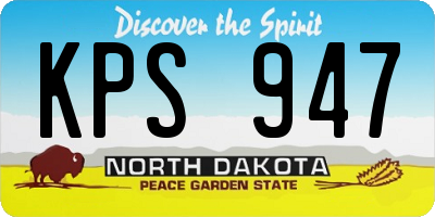ND license plate KPS947