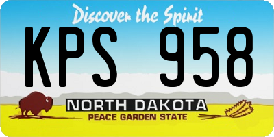 ND license plate KPS958