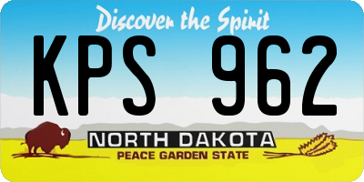 ND license plate KPS962