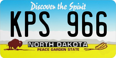 ND license plate KPS966