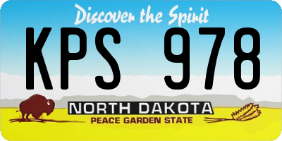 ND license plate KPS978