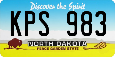 ND license plate KPS983