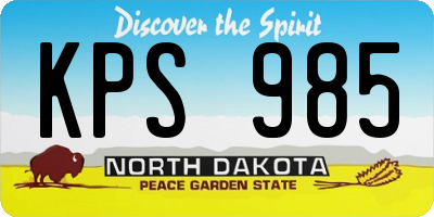 ND license plate KPS985