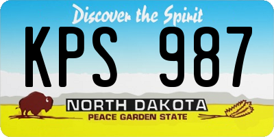 ND license plate KPS987