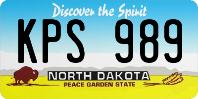 ND license plate KPS989