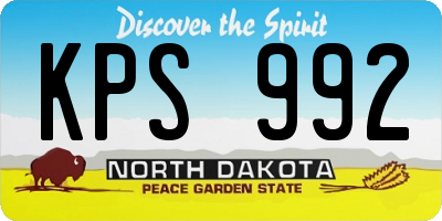 ND license plate KPS992