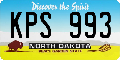 ND license plate KPS993