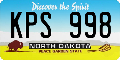 ND license plate KPS998