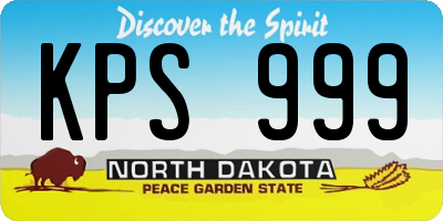ND license plate KPS999