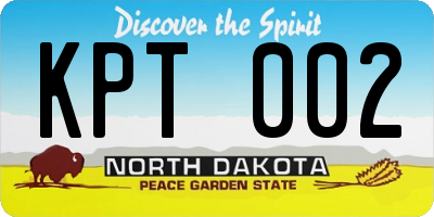 ND license plate KPT002