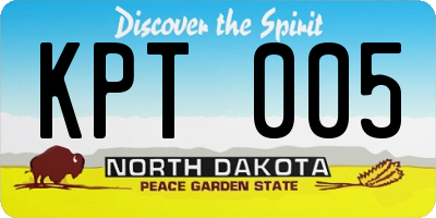 ND license plate KPT005