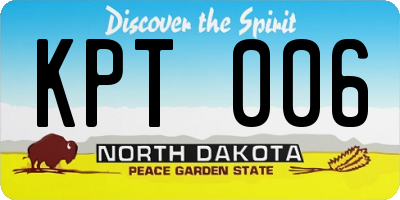ND license plate KPT006