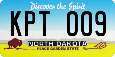 ND license plate KPT009
