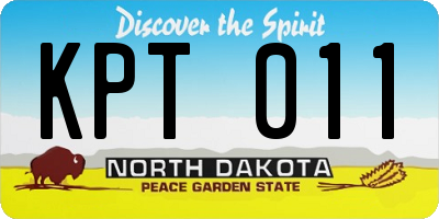 ND license plate KPT011