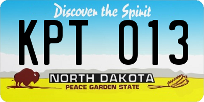 ND license plate KPT013