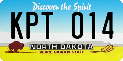ND license plate KPT014