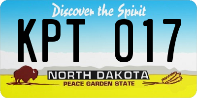 ND license plate KPT017