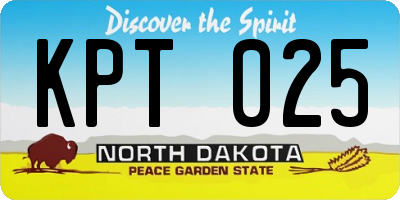 ND license plate KPT025