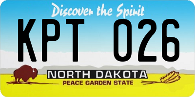 ND license plate KPT026
