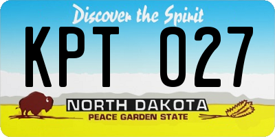 ND license plate KPT027