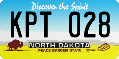 ND license plate KPT028