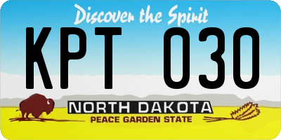 ND license plate KPT030