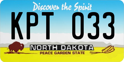 ND license plate KPT033
