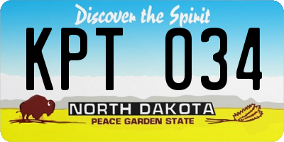ND license plate KPT034