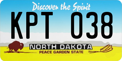 ND license plate KPT038