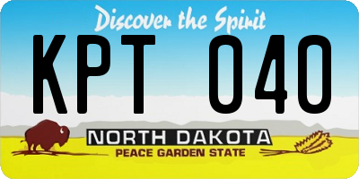 ND license plate KPT040