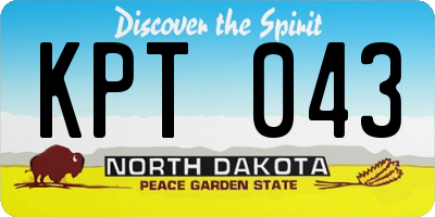 ND license plate KPT043