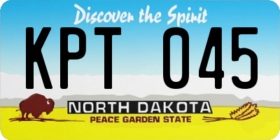 ND license plate KPT045