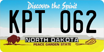 ND license plate KPT062