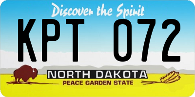 ND license plate KPT072