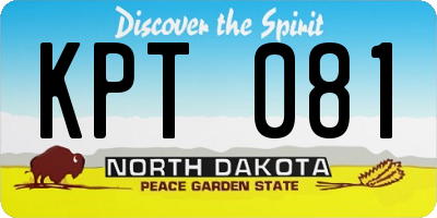 ND license plate KPT081