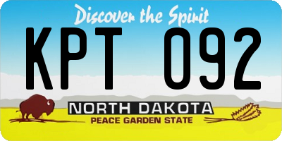 ND license plate KPT092