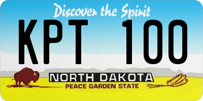 ND license plate KPT100