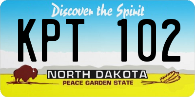 ND license plate KPT102