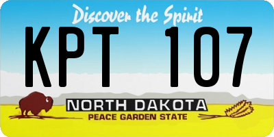 ND license plate KPT107