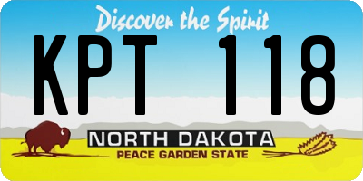 ND license plate KPT118