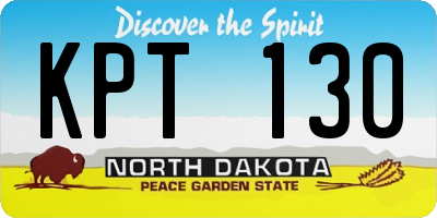 ND license plate KPT130